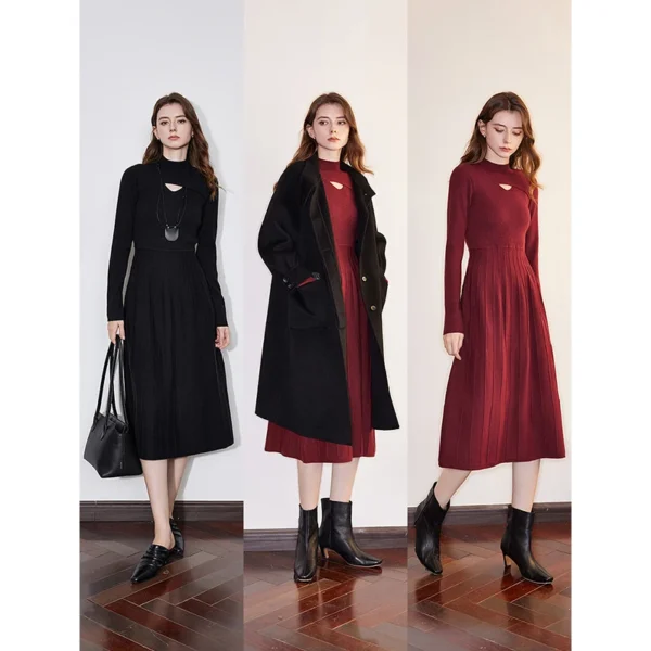 Women Knitted Dress 2025 Autumn and Winter New - Image 5