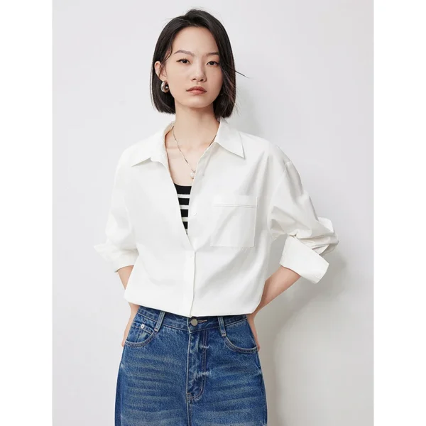 Elegant Embroidered Blouse – Modern Office Chic - Image 2