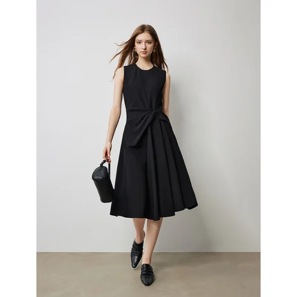 Women Dress 2025 Summer New Elegant Style Sleeveless Black Party Dress - Image 5