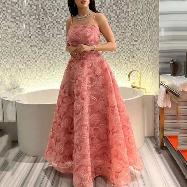 Customized Prom Dress Strapless Women 2024 New 3D Roseleaf Fashion Evening Gowns formal occasion dresses