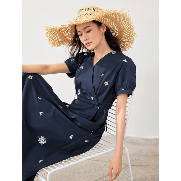 Women Embroidered Dress 2025 Summer - Image 4