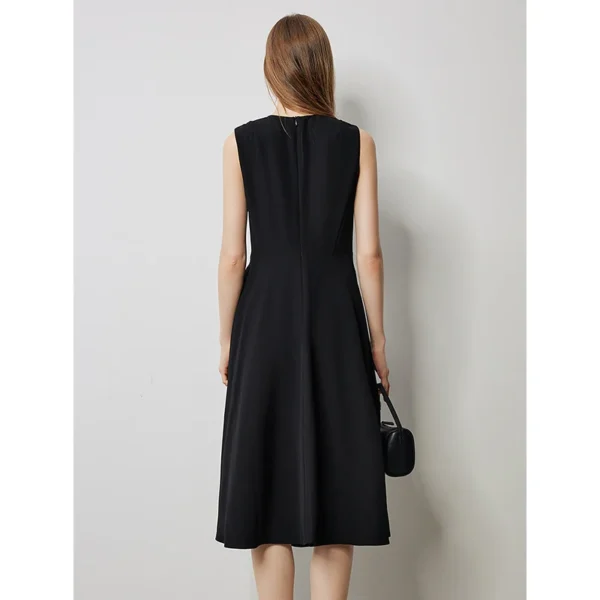 Women Dress 2025 Summer New Elegant Style Sleeveless Black Party Dress - Image 4